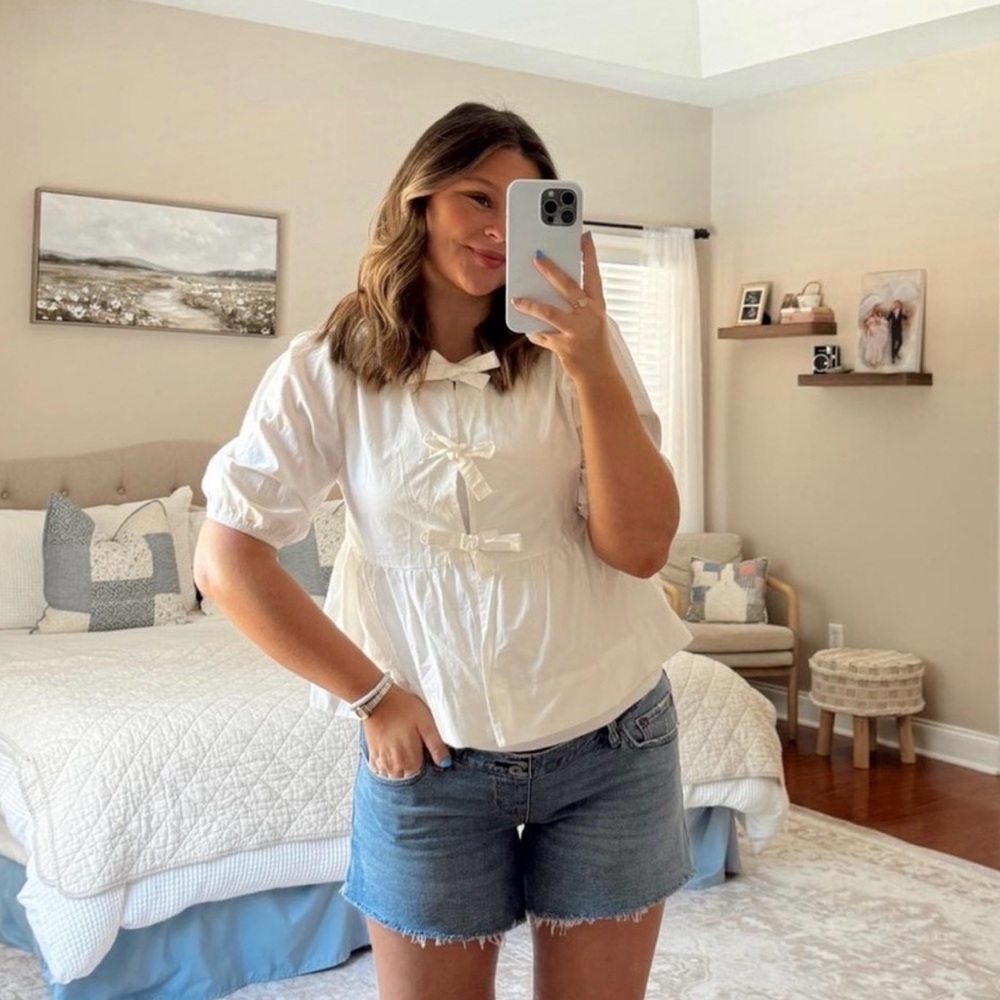 White Bow Blouse